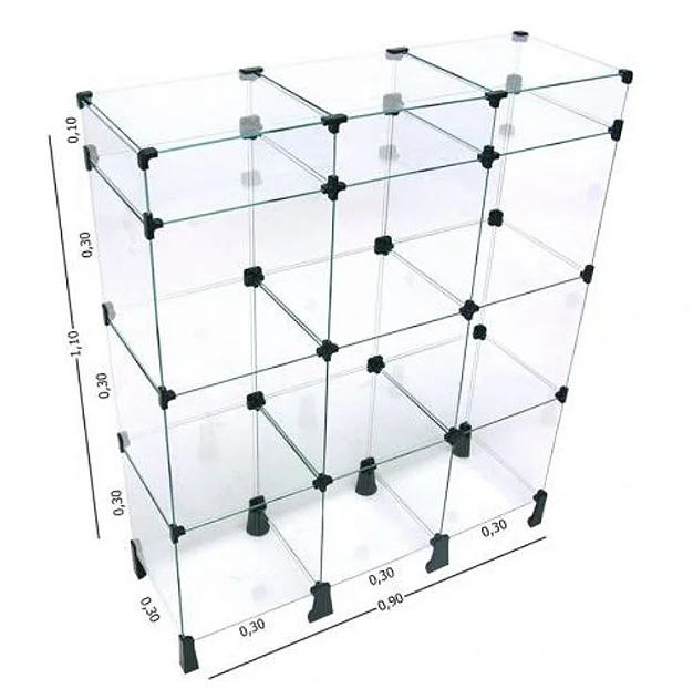 Balcão de Vidro 90L x 110A x 30P cm