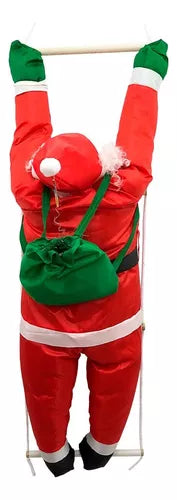 Papai Noel Subindo Escada Escalador 90 Cm Pendente Porta Cor Vermelho