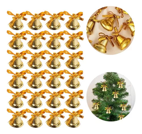 Sinos Natalinos Enfeites Árvore Decoração Festa 24 Pendentes