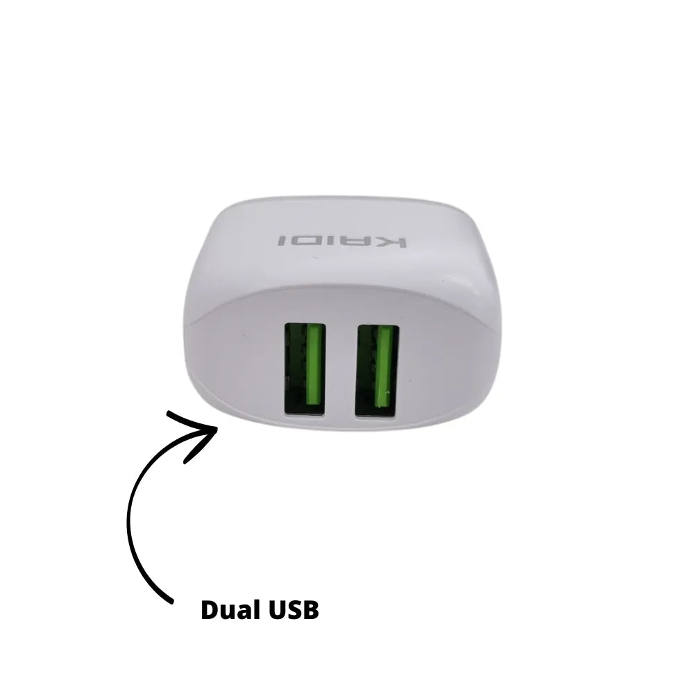 FONTE / CARREGADOR DUAL USB 2.4A / 12 W - KAIDI - KD-556