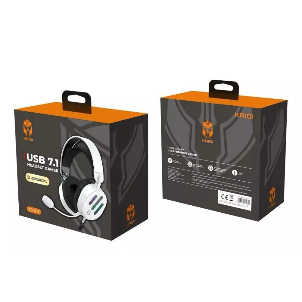 HEADSET GAMER USB 7.1 GAMENOTE LUZ RGB - KAIDI - KD-G32