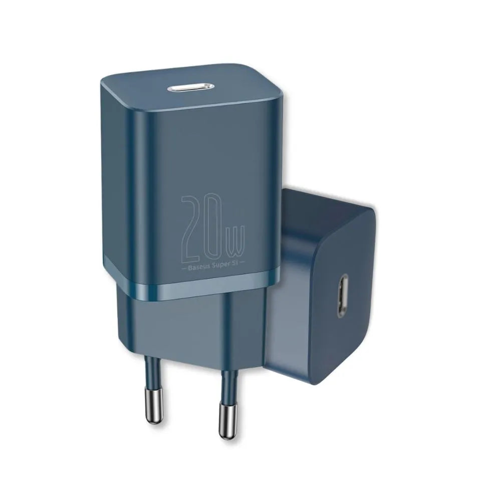 Kit Carregador Turbo PD 20W Super Si + Cabo Tipo-C para Lightning - Azul - Baseus