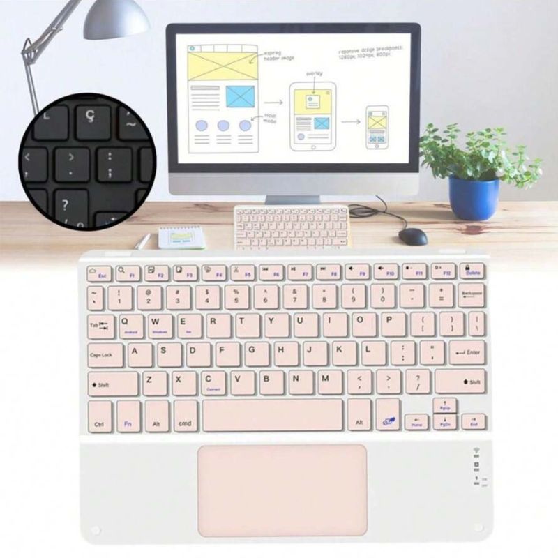 Teclado Sem Fio Bluetooth Com TouchPad