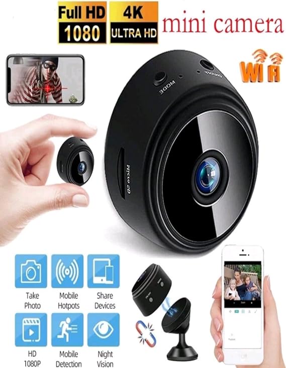 Mini Câmera Espiã A9 Wifi com Sensor e Visão Noturna
