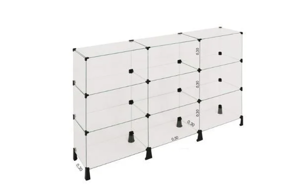 Balcão de Vidro 150L x 90A x 30P cm