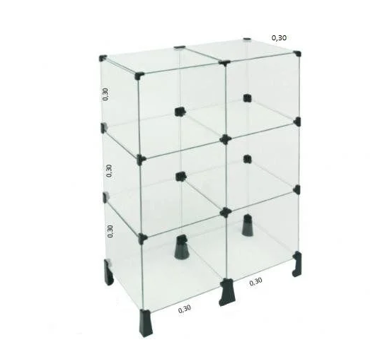 Balcão de Vidro 60L x 90A x 30P cm