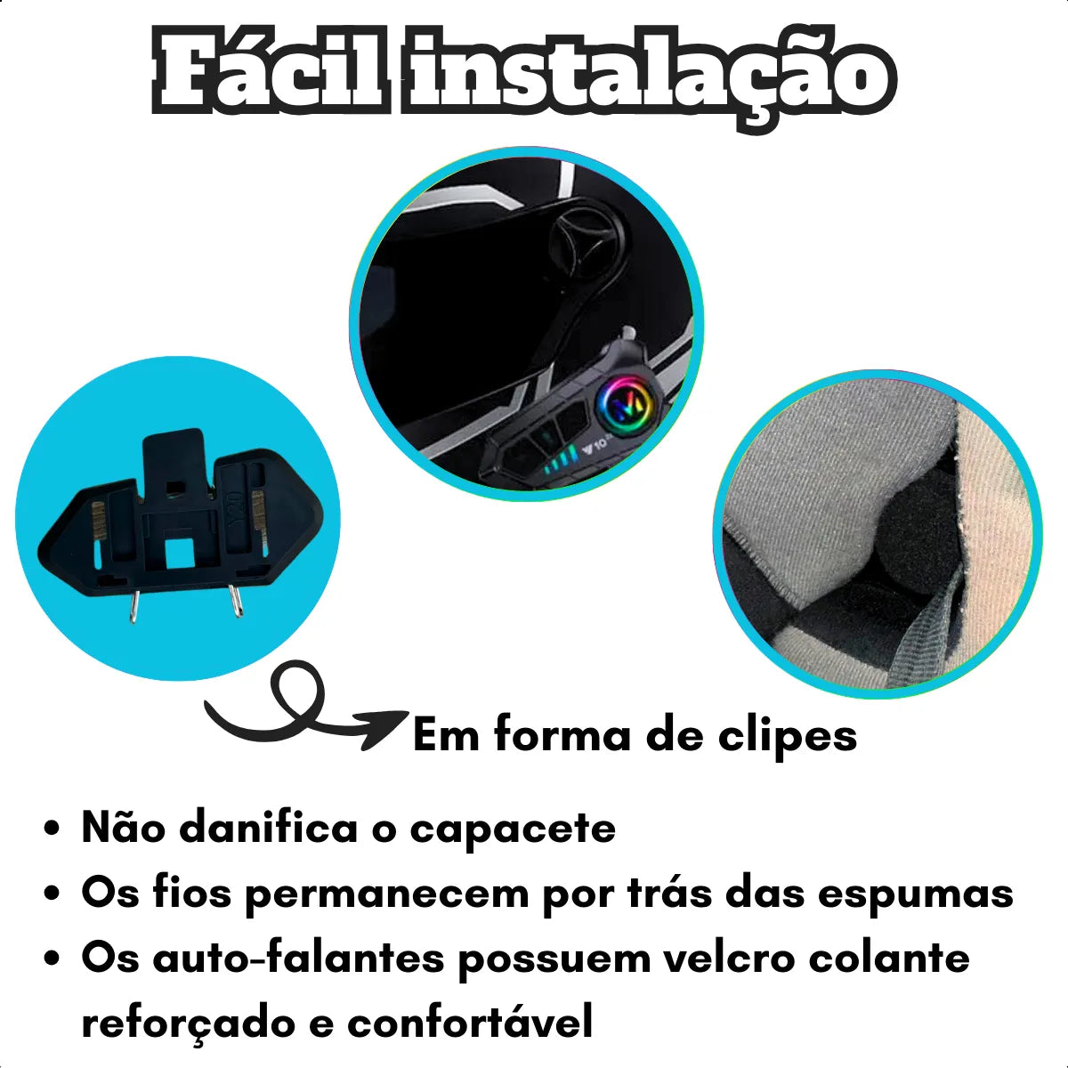 MCSB Fone De Ouvido Para Capacete Moto Bluetooth 5.3 Sem Fio Com Microfone Headset Rgb A Prova D'agua Motoqueiro Y10 Comunicador Sem Fio Motocicleta