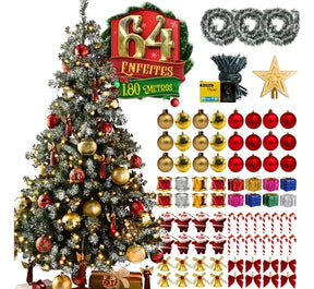 Árvore Natal Pinheiro 180cm Enfeitada Decorada Promoção Luxo