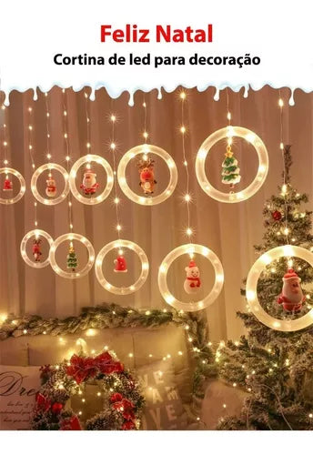 Pisca-pisca De Natal Chibralli Chibralli Cortina 31056 2.5m De Comprimento 110v/220v - Branco Quente Com Fio Transparente