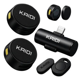 Microfone Sem Fio Lapela Duplo Anti Ruído P/iPhone 08 ao 14 Cor Preto lightining Vianova