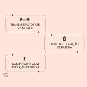 Microfone Sem Fio Lapela Duplo Anti Ruído P/iPhone 08 ao 14 Cor Preto lightining Vianova