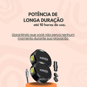 Microfone Sem Fio Lapela Duplo Anti Ruído P/iPhone 08 ao 14 Cor Preto lightining Vianova