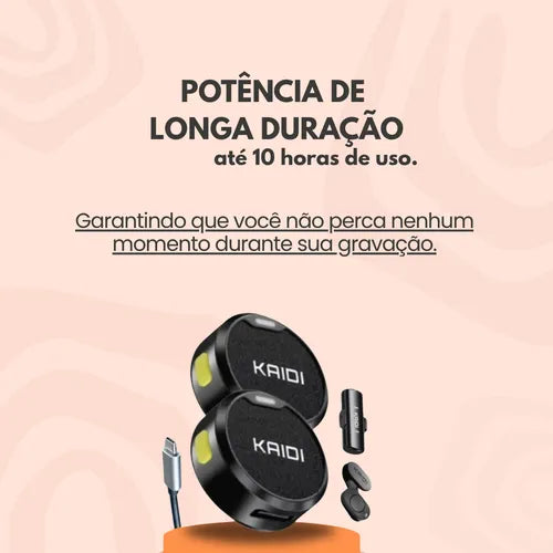 Microfone Sem Fio Lapela Duplo Anti Ruído P/iPhone 08 ao 14 Cor Preto lightining Vianova