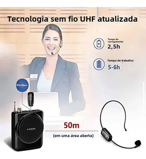 Microfone Sem Fio Headset Conferencia Professor Show Wireles