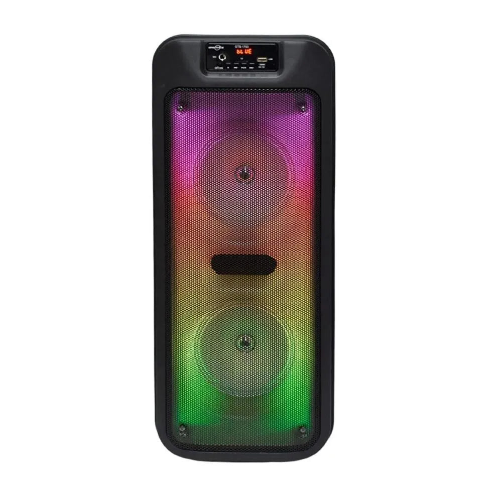 CAIXA DE SOM BLUETOOTH C/ MICROFONE 6,5"X2 LED RGB - GREATNICE - GTS-1703