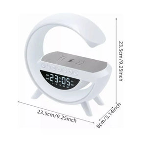 CAIXA DE SOM LUMINÁRIA G C/ RELÓGIO E CARREGADOR POR INDUÇÃO - XTRAD - XDG-8601