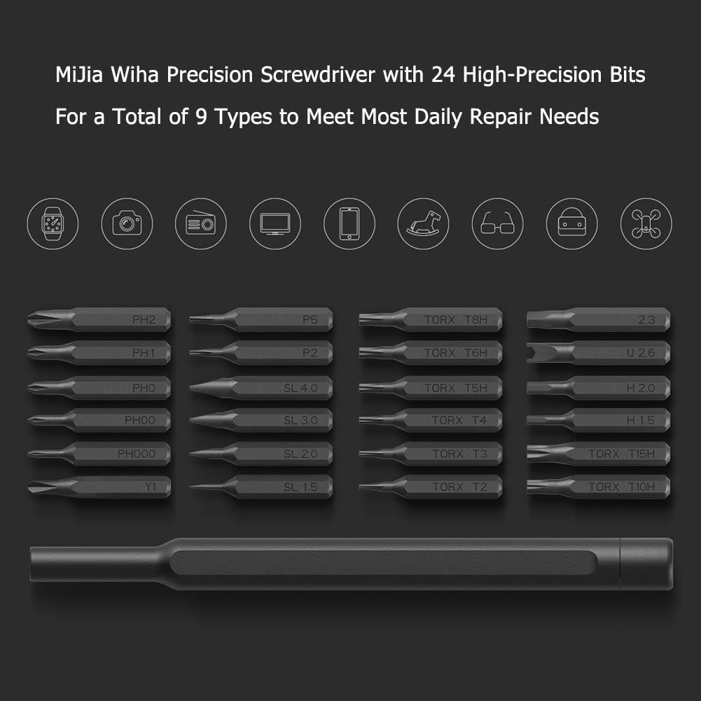 Conjunto Chave de Fenda Magnética 24 em 1 para Eletrônicos e Celulares