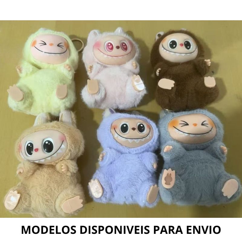 Labubu Boneco De Pelúcia Sentado Chaveiro Surpresa