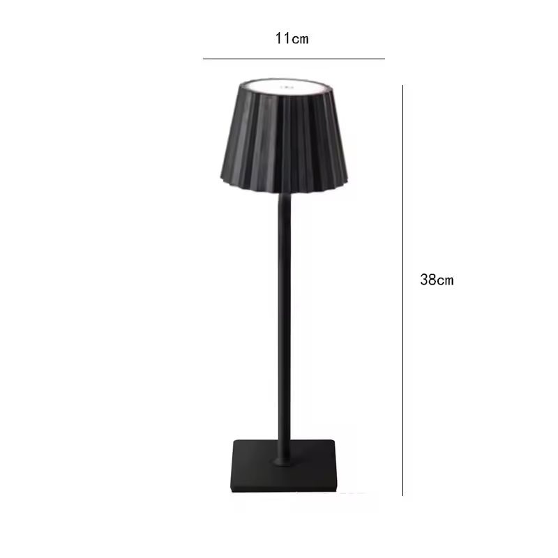 Luminária Abajur Mesa LED Touch Luxo Sem Fio Recarregável Preto
