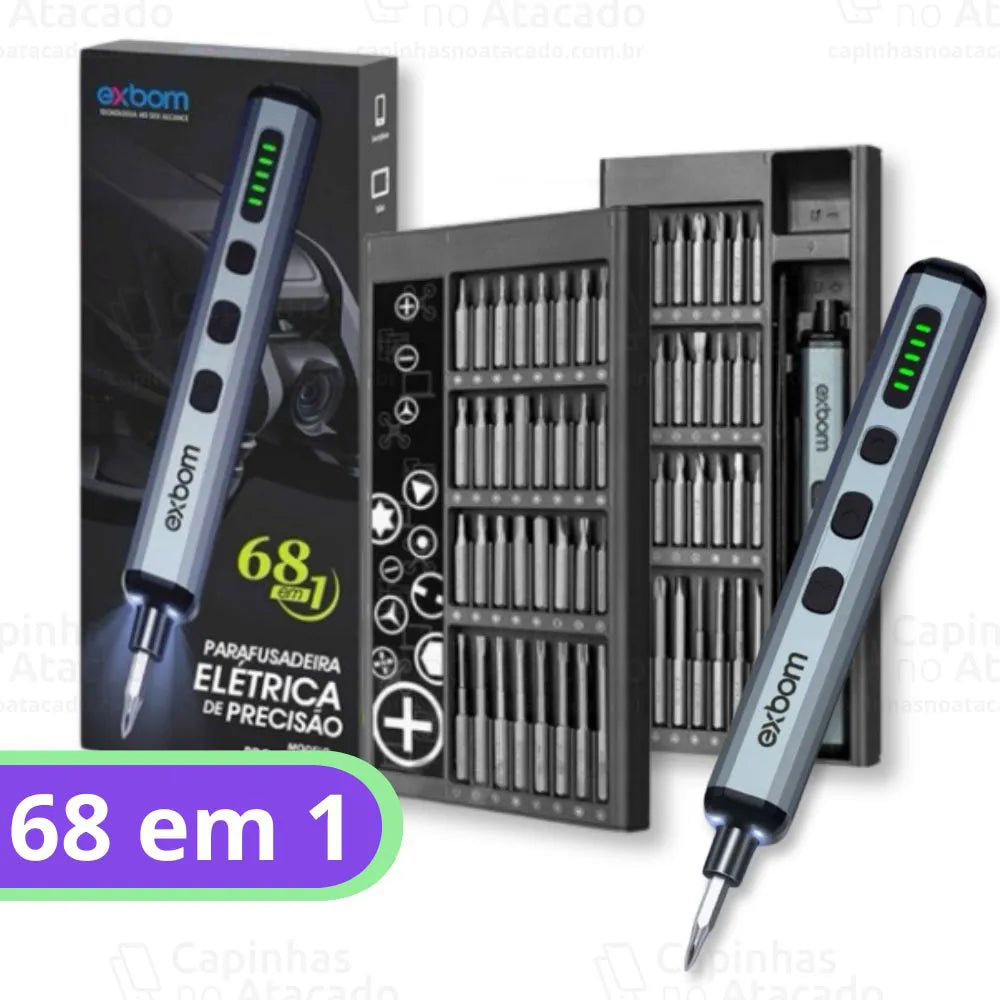 Parafusadeira Elétrica de Precisão Sem Fio Magnética - Exbom - PRO-CKE6800