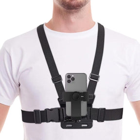 Suporte Peitoral Ajustável para Celular e GoPro – Colete para Filmagens