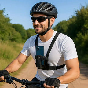 Suporte Peitoral Ajustável para Celular e GoPro – Colete para Filmagens