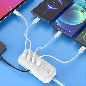 Tomada Carregador De Celular USB E PD 4 Portas