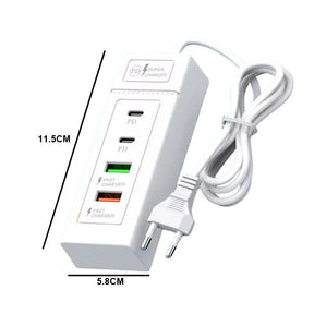 Tomada Carregador De Celular USB E PD 4 Portas